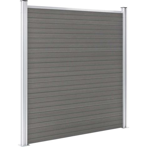 Clôture de jardin WPC 180x186 cm Gris (1/5)