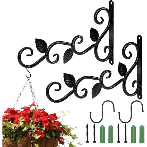 2pièces Crochet de Suspension pour Plantes Crochet de Suspension Mural Panier Suspendu Plante Support Plante Mural Balcon avec Vis S-crochet pour Extérieur Intérieur Pot de Fleur Jardin Lanterne,de DE (1/5)