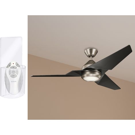 Deckenventilator mit Licht und Fernbedienung, Schwarz-Silber, Ø 152cm (1/5)