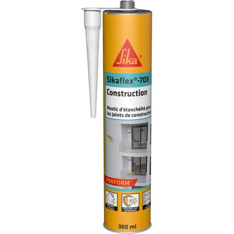 Mastic d'étanchéité joints de construction SIKA Sikaflex-708 Construction - Gris - 300ml (1/2)