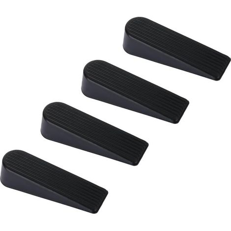 Cale Porte, 4 Pack Arrêt Cale de Porte Caoutchouc Mise A Niveau Arret de Porte, 100% Silicone, Non Toxique, Non Odeur, Noir (1/5)
