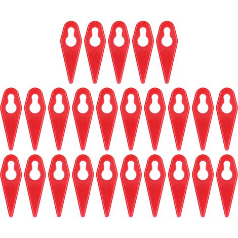 25PCS Plastic Trimming Blade Lawn Mower Cutting Replacement Blades Trimmer Accessories Red