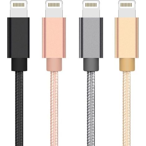 Câble de charge extra résistant pour iPhone en or rose (1/4)