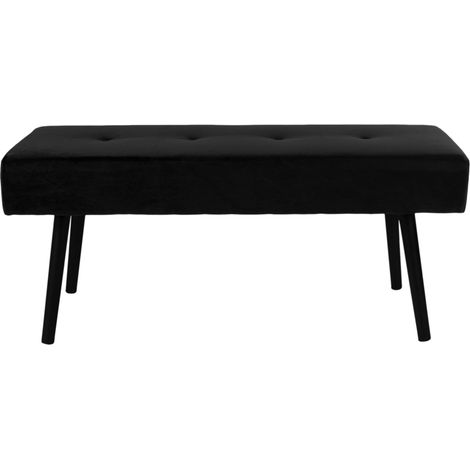 Skube Sitzbank schwarz Velour, schwarze Beine.