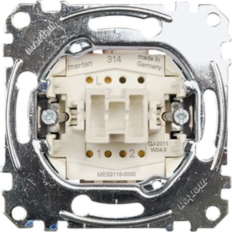 Interrupteur va-et-vient Merten encastré 10 AX/10 A, AC 250V, bornes enfichables