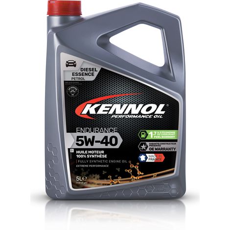 KENNOL Huile moteur 100% synthèse ENDURANCE 5W40, bidon 5 litres (1/2)