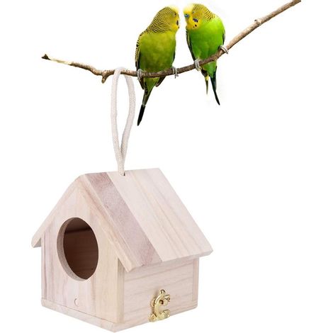 Nichoir, boîte d'élevage Suspendue en Bois, nichoir pour Oiseaux, Cage de décoration pour Animaux de Compagnie nichoir adaptée pour la Cour extérieure des forêts de Jardin (1/5)