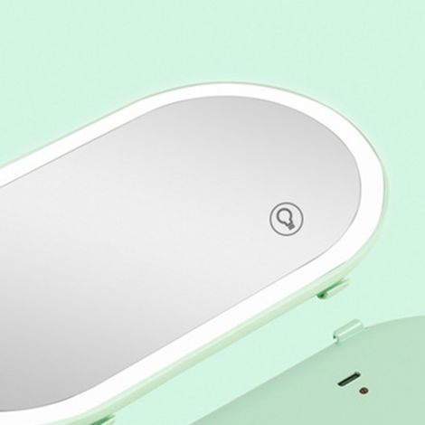 Miroir de pare-soleil de voiture avec éclairage LED, interrupteur tactile, verre HD, universel, protection solaire, miroir cosmétique vert (1/5)
