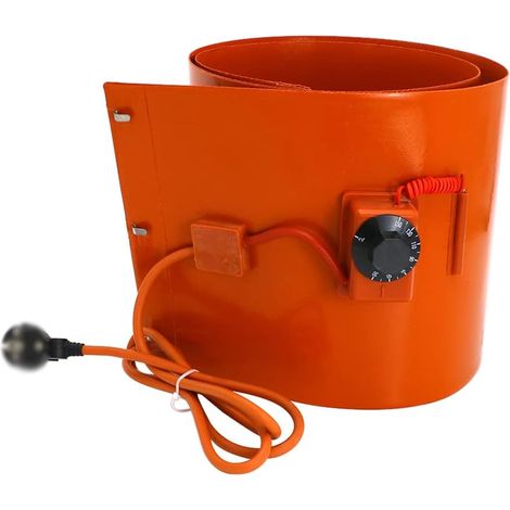 Cinta calefactora de silicona para bidones de aceite, calentador de bidones metálicos con termostato ajustable, banda calefactora para bidones de aceite, calentador de bidones metálicos, 150 L, 1520 x (1/5)