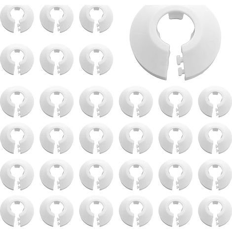 30 Piece Single Rosettes for Heating Pipe, Plumbing Pipe Cover, Rosettes Hosepipe Heater, Easy to Install and Remove, Heating Plumbing Lid, Sleek and Elegant Design
