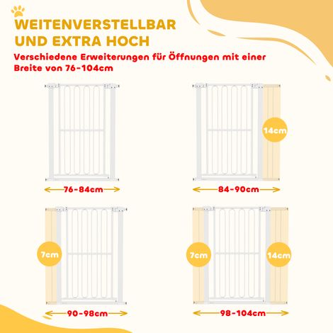 Barrière de sécurité pour chien extensible 76-104 cm, sans perçage, barrière d'escalier réglable