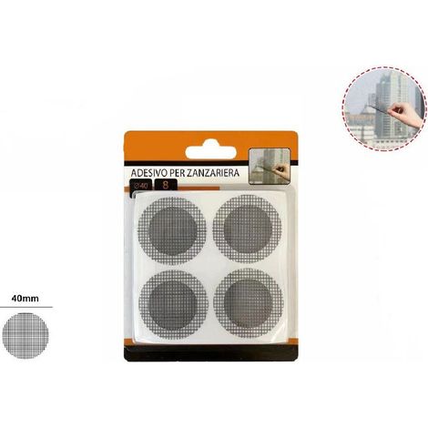 TrAdE Shop Traesio - Set 8pz Toppe Nastro Adesivo Zanzariere 40mm Riparazione Schermo Zanzariera Rete -
