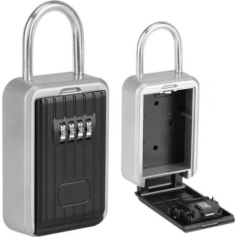 Boite A Clefs,Placards à CléS 1pc 4 chiffres Mot de passe coffres-clés Boîte de verrouillage de clé imperméable Mini Boîtes de chiffrement à clé extérieure suspendue Boîte de stockage de cadenas Safe (1/5)