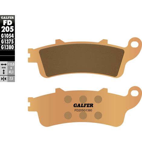 PASTILLAS DE FRENO GALFER KH261 / KH281 DE METAL SINTERIZADO (DORADO) PARA SCOOTER