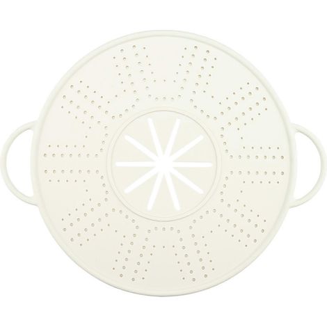 Couvercle anti-débordement en silicone résistant à la chaleur, protège-casseroles des débordements et des projections de graisse, pour une cuisson en toute sécurité (blanc). (1/5)