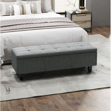 Sitzbank mit Stauraum 220 kg 138 cm Dunkelgrau OKMYHOME (1/5)
