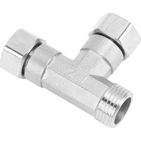 Raccord en T à 3 voies en acier inoxydable 304, adaptateur de tuyauterie G1/2 pour eau et air, 2 joints filetés femelles et 1 joint fileté mâle. (1/5)