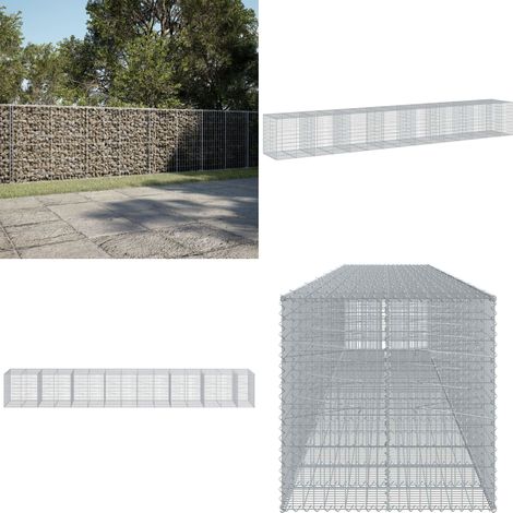 vidaXL Panier gabion avec couvercle 750x100x100 cm fer galvanisé (1/5)