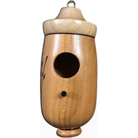 Mangeoire à oiseaux suspendue avec crochet métallique, nichoir pour colibris, abri pour porches et troncs d'arbres, dispositif d'alimentation élégant (1/4)
