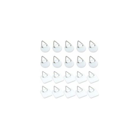 (Bianco) Confezione da 50 supporti adesivi invisibili, 2,5 cm (1 pollice), adesivi verticali - Crezuo