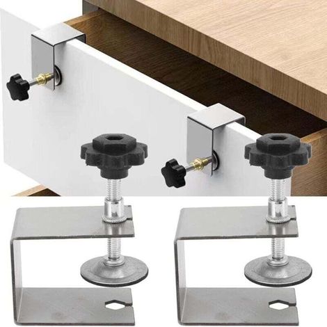 Clips de instalación para frentes de cajones, 2 clips de fijación para la instalación de frentes de cajones, clips de fijación profesionales de fácil ajuste para frentes de cajones.