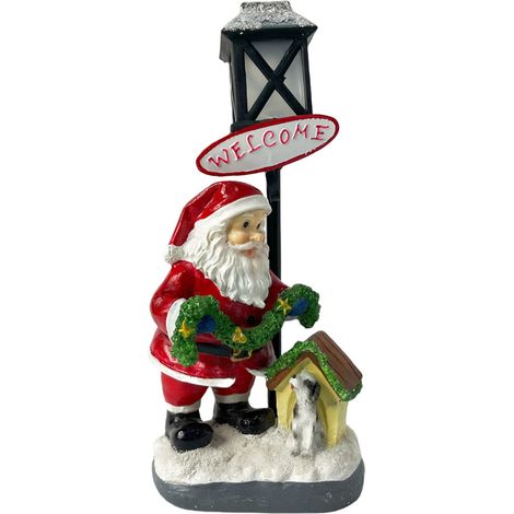 Figurine de Père Noël, bonhomme de neige lumineux en résine, décoration de Noël de bureau (Type C) (1/2)