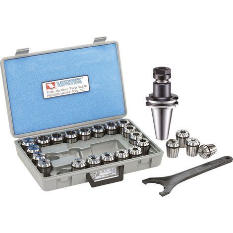 Jeux de mandrins à pinces DIN69871 SK40 avec pinces ER-32 4-20 mm 11 pièces Vertex V-754 (1/2)