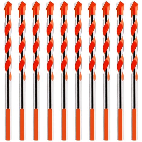 Forets Maçonnerie Carbure Tungstène 6 mm Triangle Orange Lot de 10 (1/4)