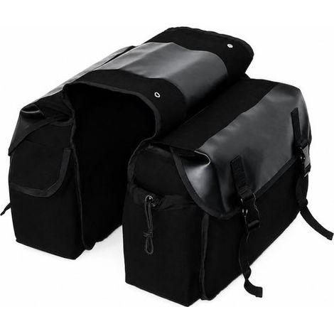 Borsa doppia impermeabile per bicicletta, robusta borsa per e-bike in tela, ampie borse laterali con fondo rinforzato per portapacchi e bici da città, resistenti (1/5)