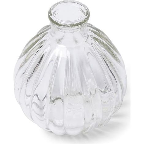Vase soliflore boule rétro - 1 unité - Verre transparent - Décoration florale élégante - Mariage bohème et fêtes - 8,5 x 9,5 cm (1/5)