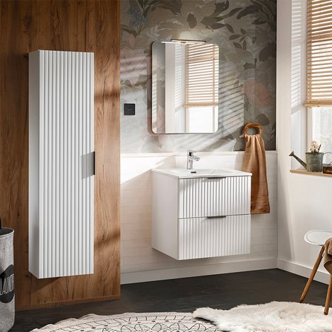 Set di mobili da bagno con lavabo Adriel bianco 60cm (1/5)