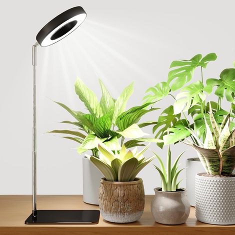 Plant Lamp with Stand, LED Plant Light, Full Spectrum, Height Adjustable, 8 W Ring Light for Indoor Plants, Desk and Indoor Use (1/5)