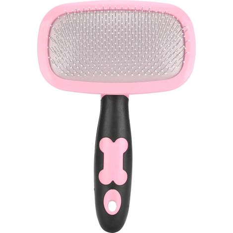 Peigne démêlant rotatif à 360° pour chats et chiens, outil de toilettage rose à pois. (1/5)