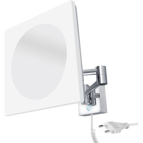 Lumineux Miroir Grossissant X 5, Rectangulaire, À Fixer (avec Perçage),avec Capteur Tactile Rétro-éclairé, Chrome Nimco (1/5)
