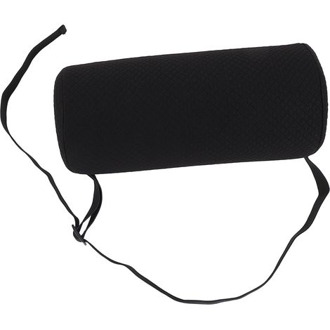 Coussin lombaire cylindrique en mousse à mémoire de forme, noir, pour chaise de bureau ou voiture. (1/5)