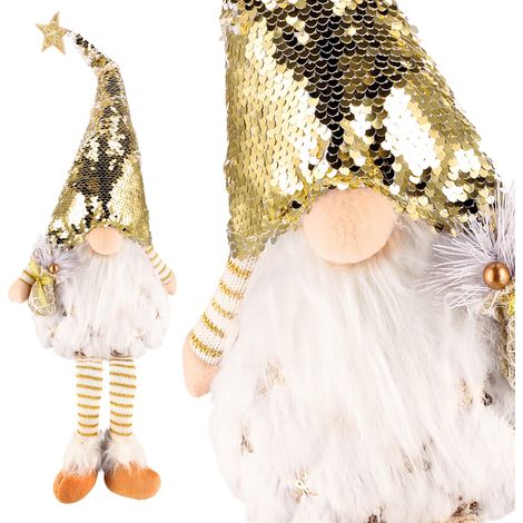 Gnomo di Natale luminoso Babbo Natale grande decorazione bianca gnomo jumi (1/5)