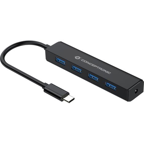 Hub USB Conceptronic à 4 ports USB 3.1 Type-C - 4 ports USB 3.0, CTC4USB3