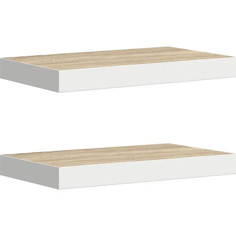 Maison Exclusive - Schweberegale 2 Stk. Eichen-Optik und Weiß 50x (1/5)