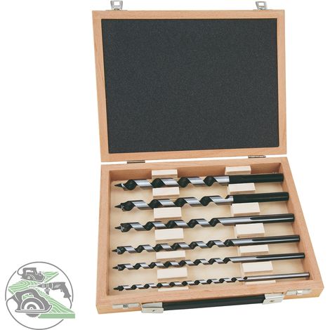 Alpen Schlangenbohrer Set 6 tlg 6 8 10 12 14 16 x 235 mm Sechskant Holzkassette (1/2)