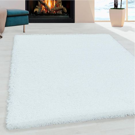 Tapis shaggy design uni rectangulaire Gadol Blanc 240x340 (1/5)