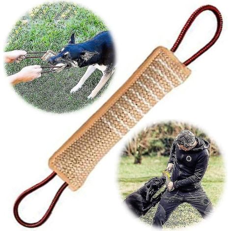 Jouet à mâcher pour chien, coussin de dressage en jute - Idéal pour le tir à la corde, le dressage des chiots et les jeux interactifs - Convient aux chiens de taille moyenne à grande (1/5)