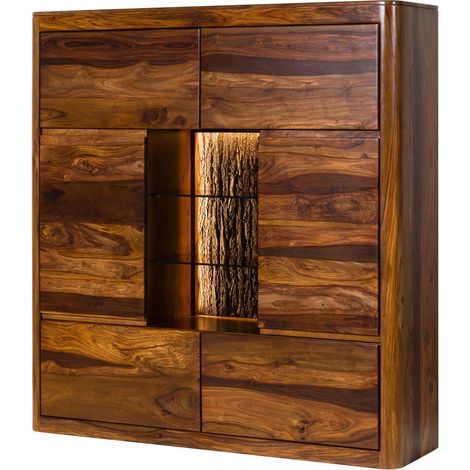 Credenza Sheesham marrone scuro Cerato 145x40x153 cm montato TORONTO LUX 279 (1/3)