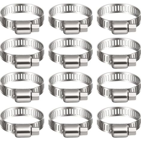 20 Pièces Collier De Serrage Tuyau, Collier De Serrage Tuyau Réglable 13-19mm, 304 Collier De Serrage Inox, Collier Serrage Métallique, Pour Tuyau, Home Gaz, Famille Tuyau D'eau, Câble (1/5)