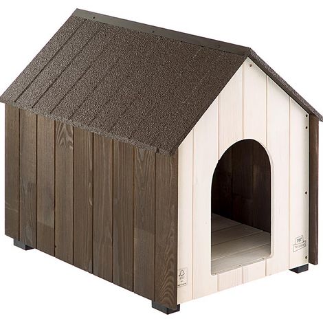 Ferplast KOYA Cuccia da esterno per cani Ferplast KOYA in legno di pino nordico FSC . Variante SMALL - Misure: 44.1 x 57.5 x h 55.8 cm -