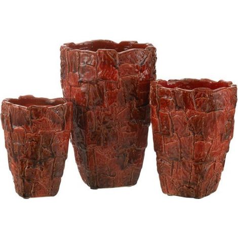 Vase Design en Céramique "Akane" 24cm Rouge (1/2)