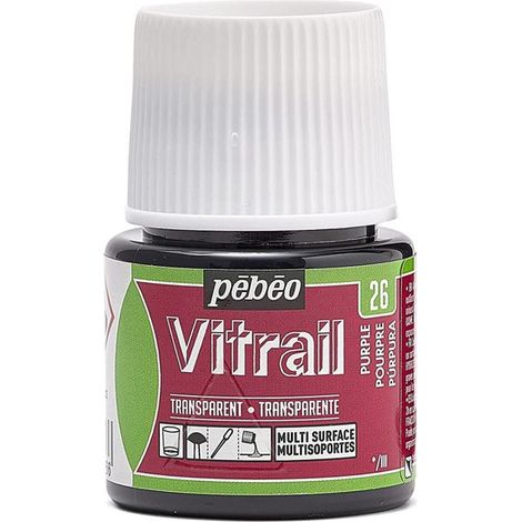 Peinture Vitrail - Pebeo - Pourpre - 45ml - Transparent - Brillant (1/4)