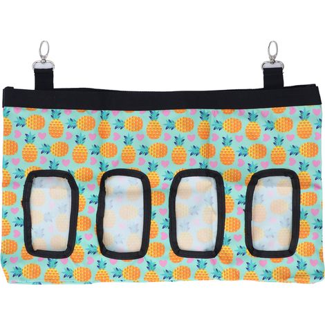 Distributeur de foin pour lapin, sac d'alimentation pour cobaye, petit animal, sac suspendu à 4 trous en forme d'ananas (1/5)
