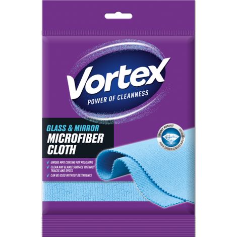 VORTEX Mikrofasertuch für Glas und Spiegel 1 Stk Mikrofasertuch