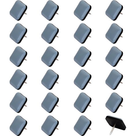 Patins Glisseurs pour Meubles 24pcs 25mm Carré, Coulisses à Clou pour Chaises Canapé Table Bureau, Dessous de Chaise Anti-Bruit Protection Sol, Faciles à Déplacer Meubles Lourds (1/5)