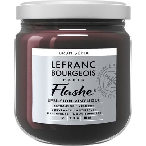 Peinture vinylique - Flashe - Brun sépia - 107 - Lefranc Bourgeois - 400ml